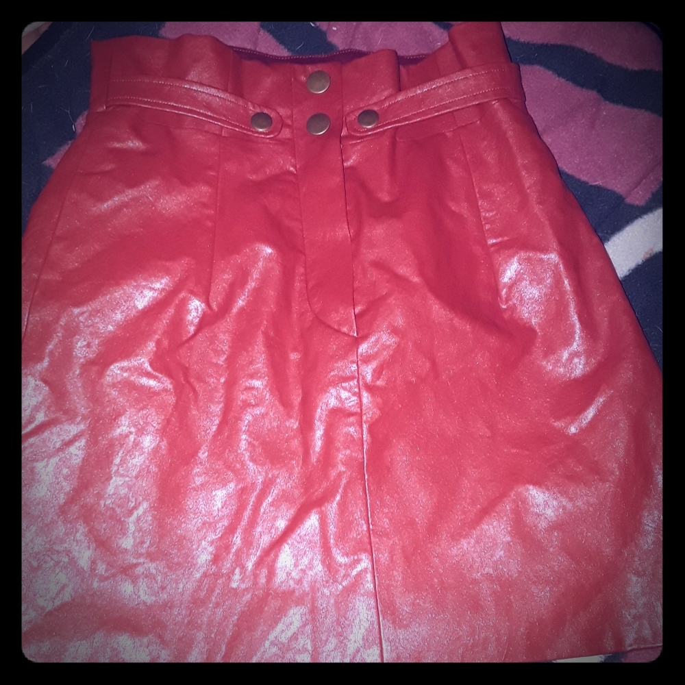 Red mini skirt